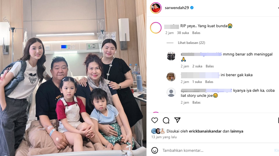 Ayah Sarwendah Meninggal Dunia [Instagram]